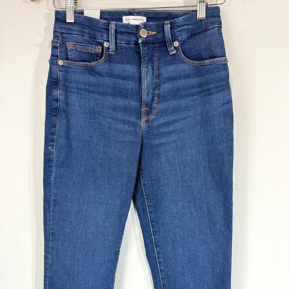 NWT Good American Good Legs Straight Mid-Rise Jeans Blue007 Women’s 4 / 27 - Picture 5 of 10
